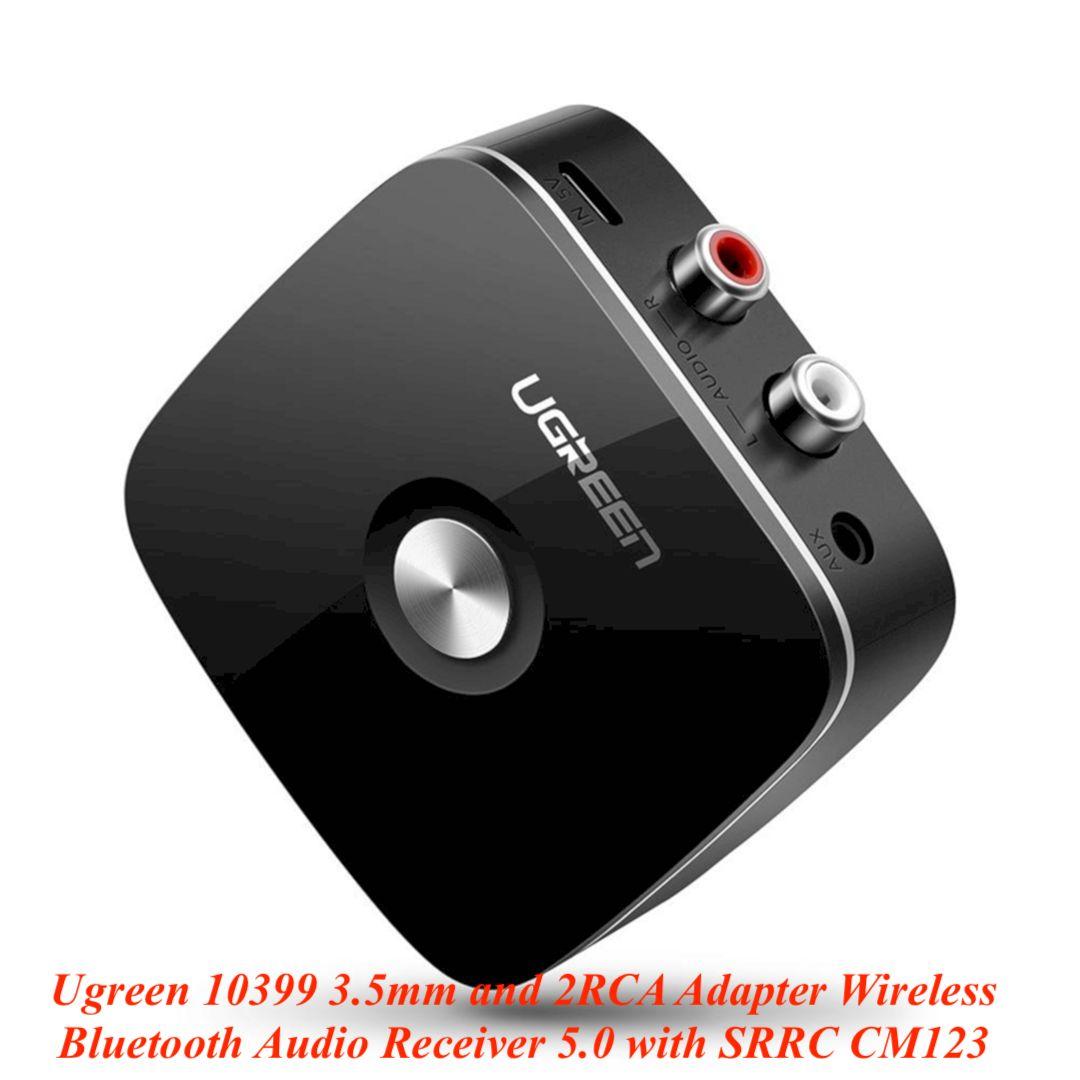 Ugreen UG10399CM123TK BT 5.0 Màu Đen Bộ nhận âm thanh Bluetooth chuẩn 5.0 giắc 3.5mm và bông sen hổ trợ SRCC - HÀNG CHÍNH HÃNG