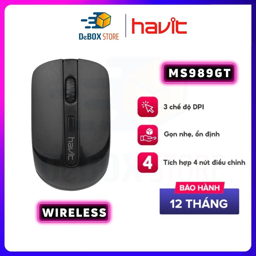 Chuột Không Dây HAVIT MS989, 2 Chế Độ DPI, Tích Hợp 3 Nút Điều Chỉnh, Tuổi Thọ 3 Triệu Lần Nhấn - Hàng Chính Hãng