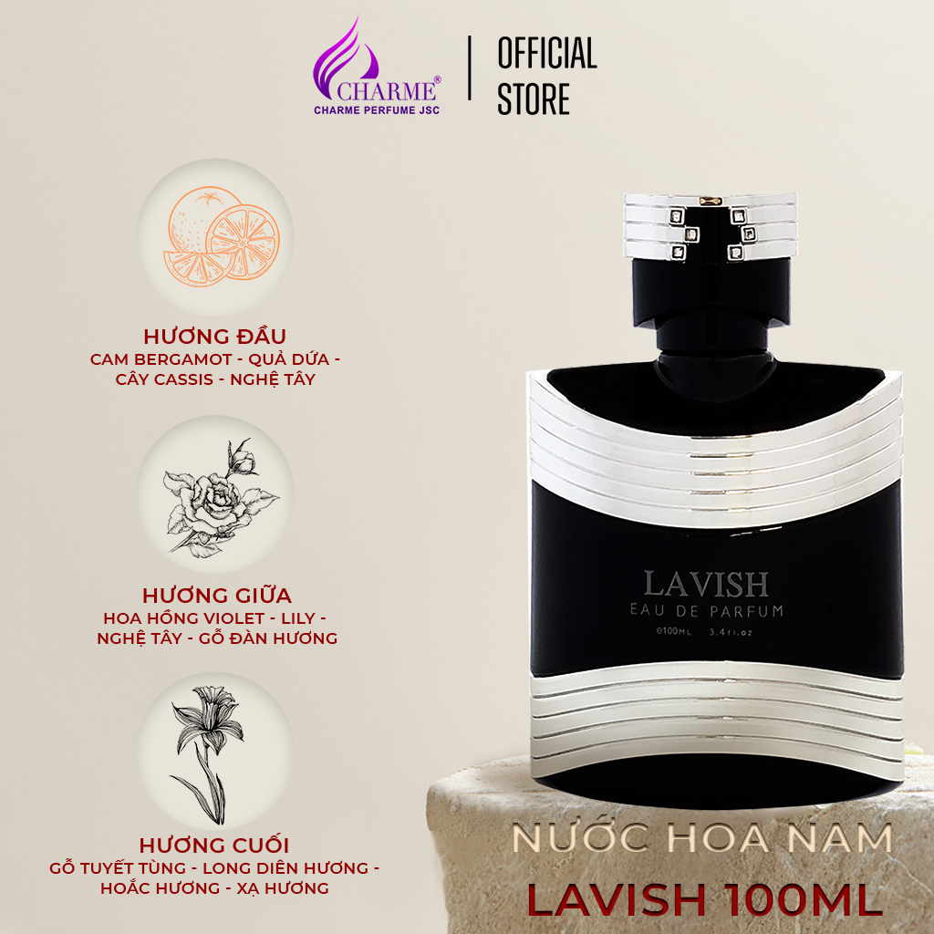 Nước hoa nam cao cấp, Charme Lavish, lưu hương lâu, phong cách quý tộc, sang trọng, đầy quyến rũ, 100ml