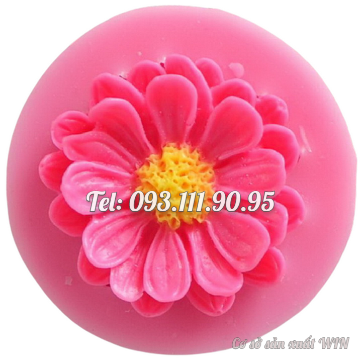 Khuôn silicon làm rau câu hoa cúc đơn 2 tầng - Mã số 1214