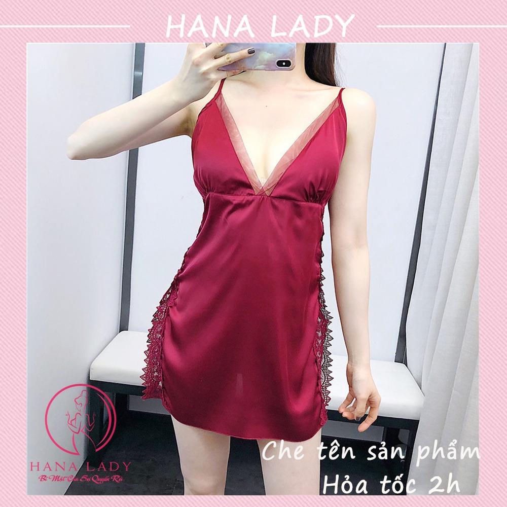 Váy ngủ lụa - Đầm ngủ 2 dây khiêu gợi mặc nhà cao cấp VN340