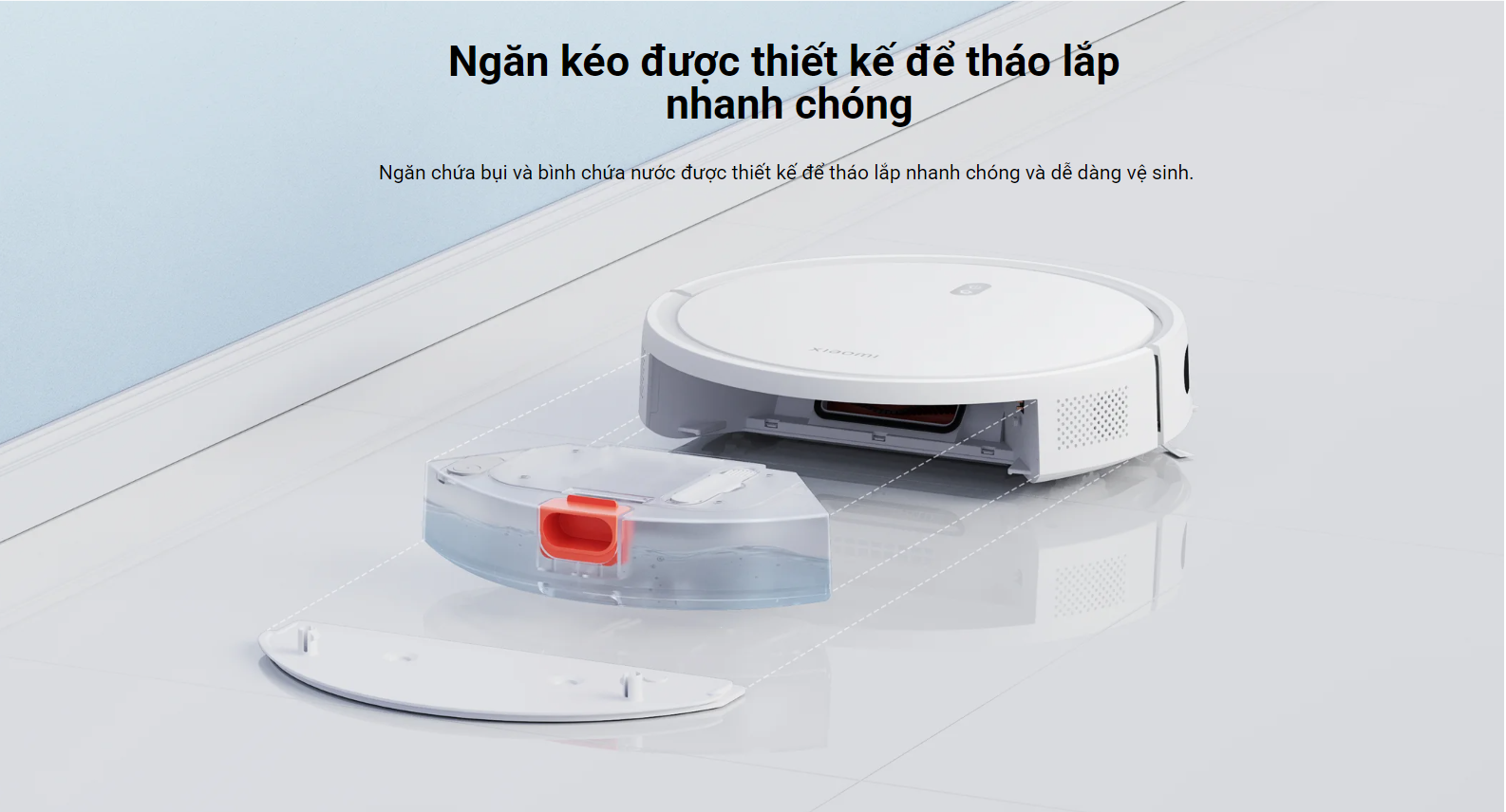 Robot hút bụi lau nhà Xiaomi Robot Vacuum E10 Lực hút 4000Pa Bản quốc tế - Hàng chính hãng