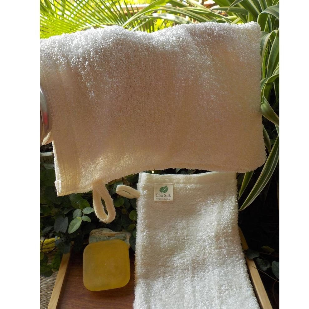 Khăn mặt tơ tằm_ Nest_Silk_Towel EU (lồng tay vào rửa)