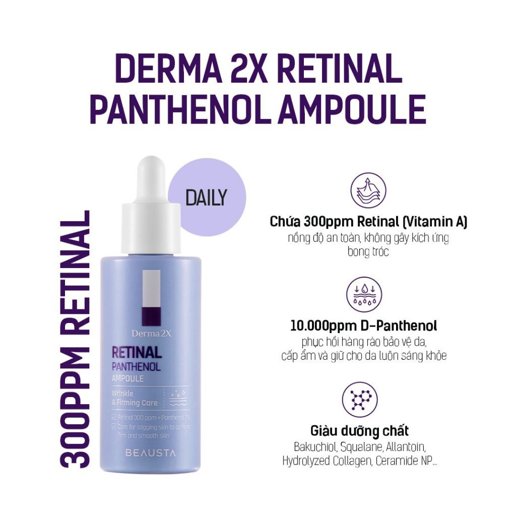 Tinh Chất Beausta Derma2X Retinal Panthenol Ampoule 50ml