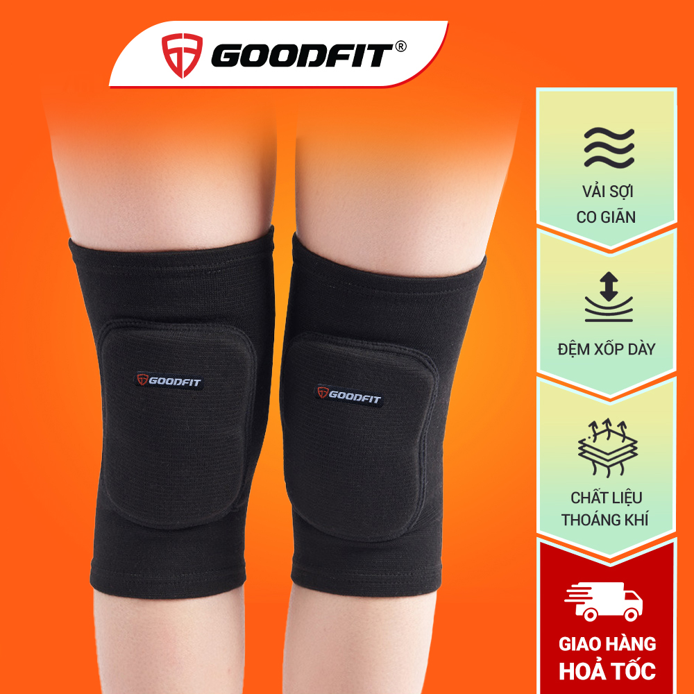 Bó gối thể thao, băng đầu gối GoodFit đệm xốp dày dặn, co giãn 4 chiều GF517K