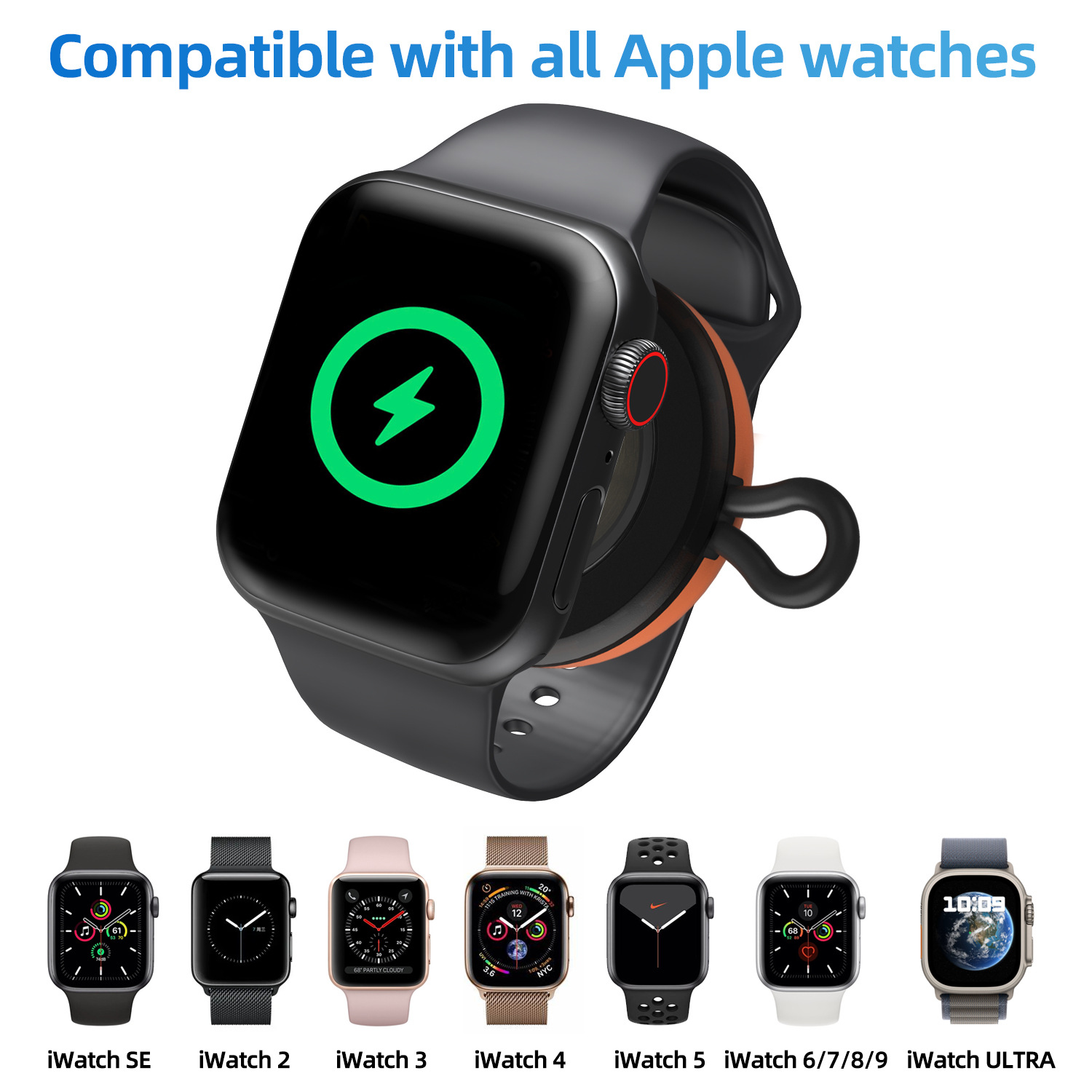 Dock Adapter Sạc Pin USB Type C cho Apple Watch Ultra 1/2 / Apple Watch Series 4/5/6/7/8/9 / Apple Watch SE 1/2 - Hàng nhập khẩu