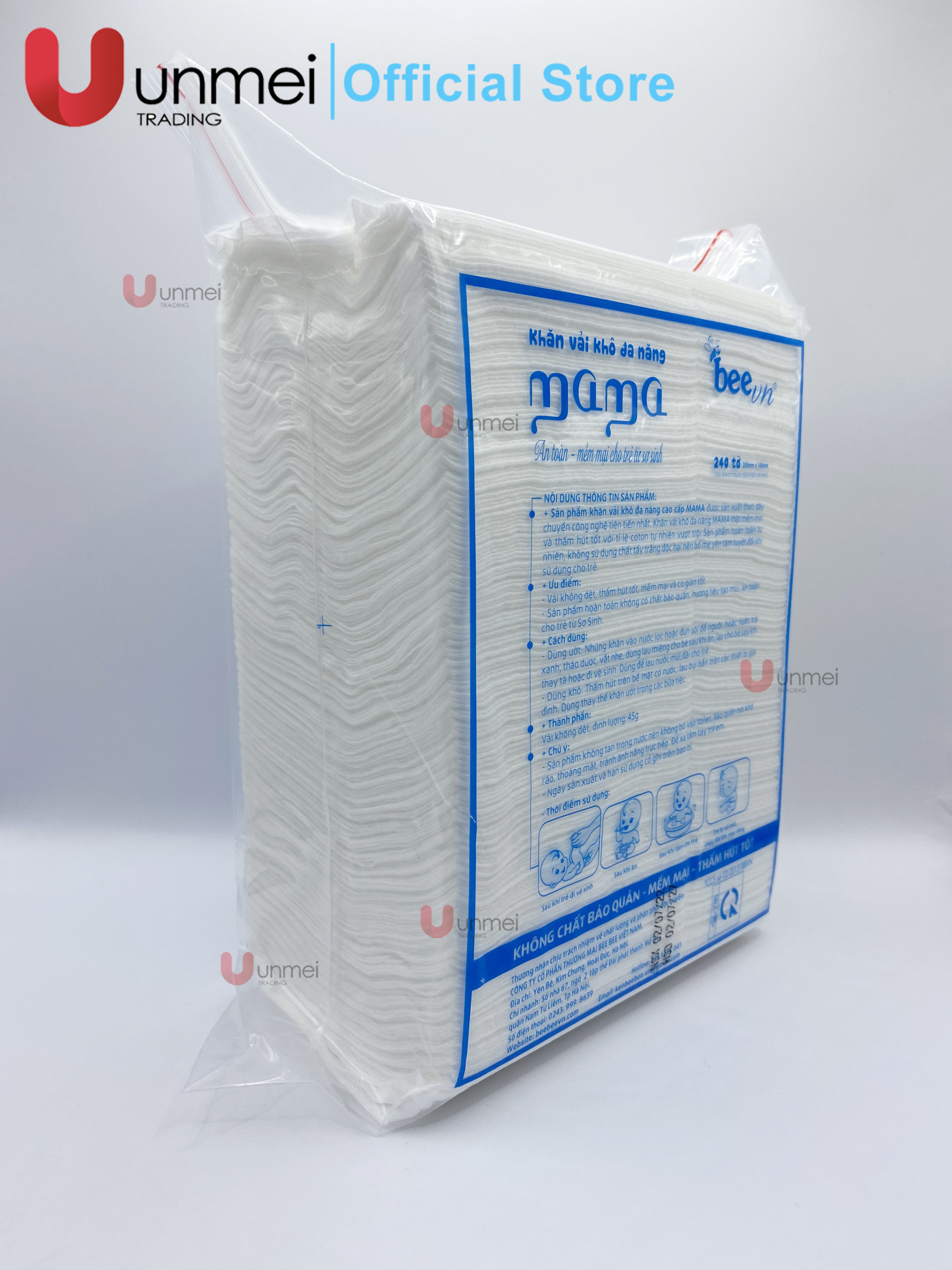 Combo 3 bịch Khăn vải khô đa năng Mama