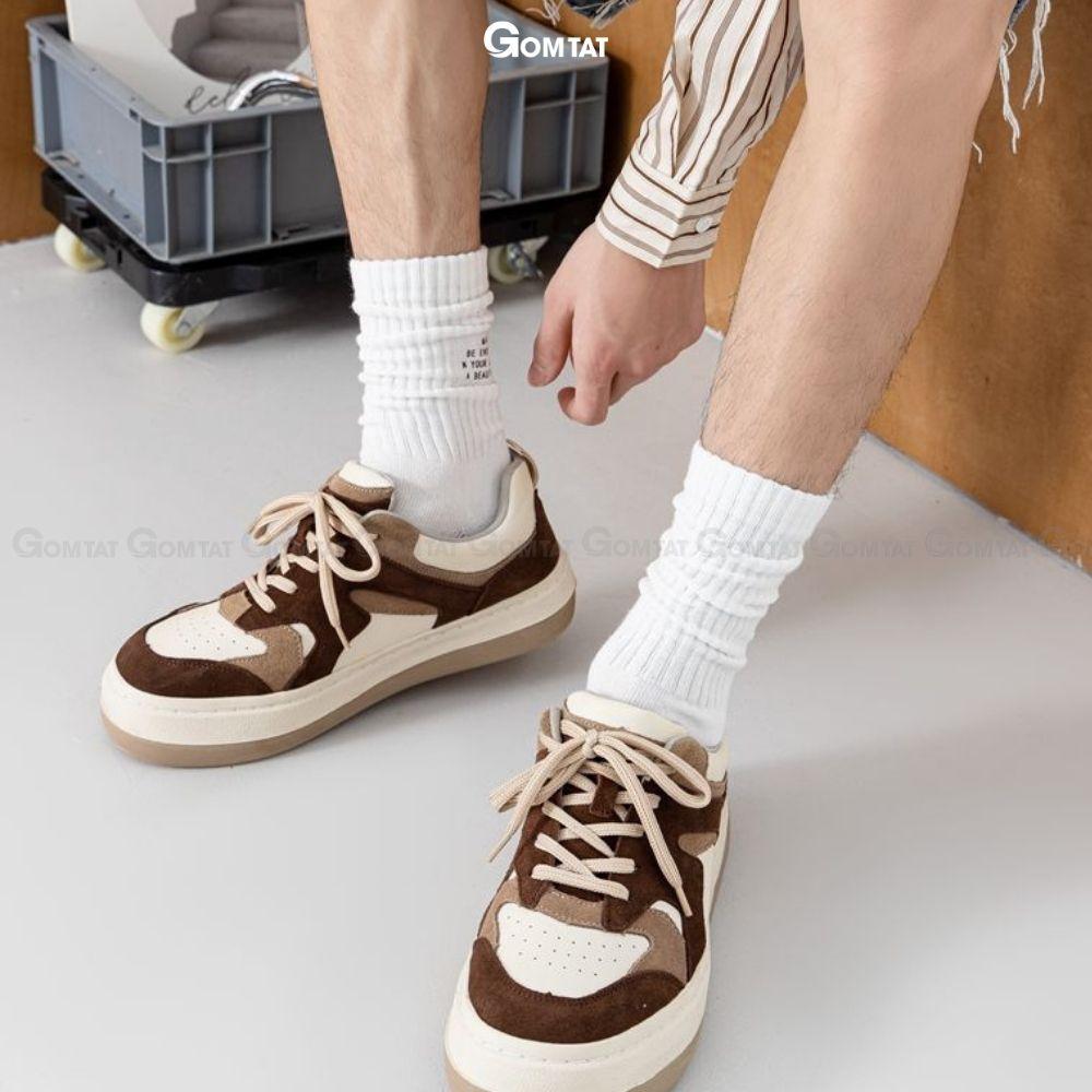 Tất cổ cao unisex họa tiết đơn giản nhiều màu, vớ cổ cao nam nữ chất liệu cotton mềm mại - CAOSUNSET-PO-3017-1DOI