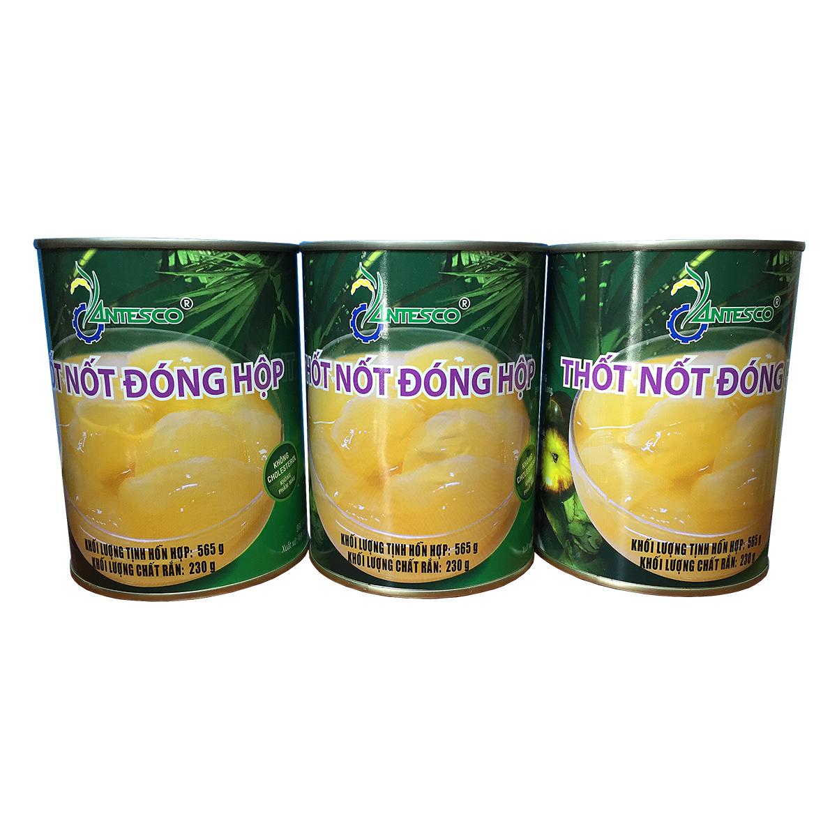 Combo 3 hộp Thốt nốt đóng hộp (3hộp x 565gr) - Thốt nốt đóng lon - Nước trái cây giải khát - Thương hiệu Antesco