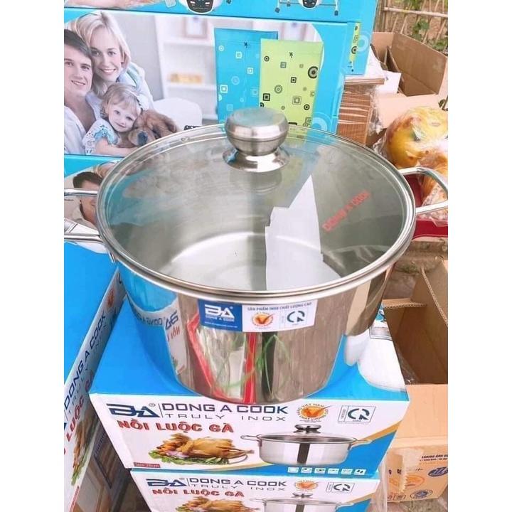 Nồi Luộc Gà INOX Đông Á Nắp Kính 28CM