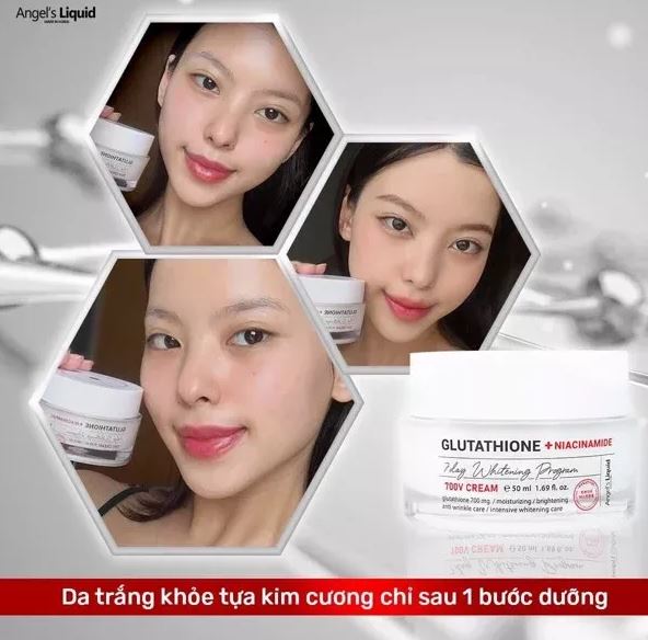 Kem Dưỡng Hỗ Trợ Giảm Thâm Nám Angel's Liquid Glutathione + Niacinamide 7Day Whitening Program 700 V-Cream