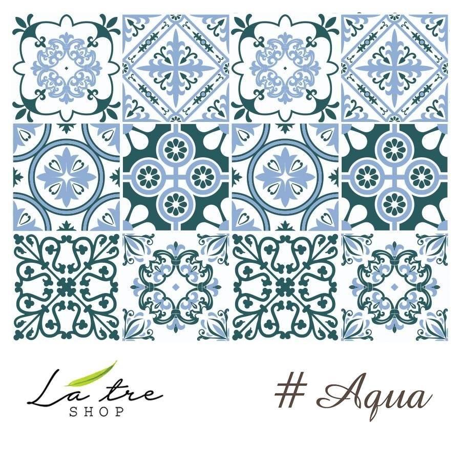 Miếng decal dán bếp dán tường nhà tắm decor chịu nhiệt dễ lau chùi đề can loại 1 - Aqua - khổ 40x60cm 0005