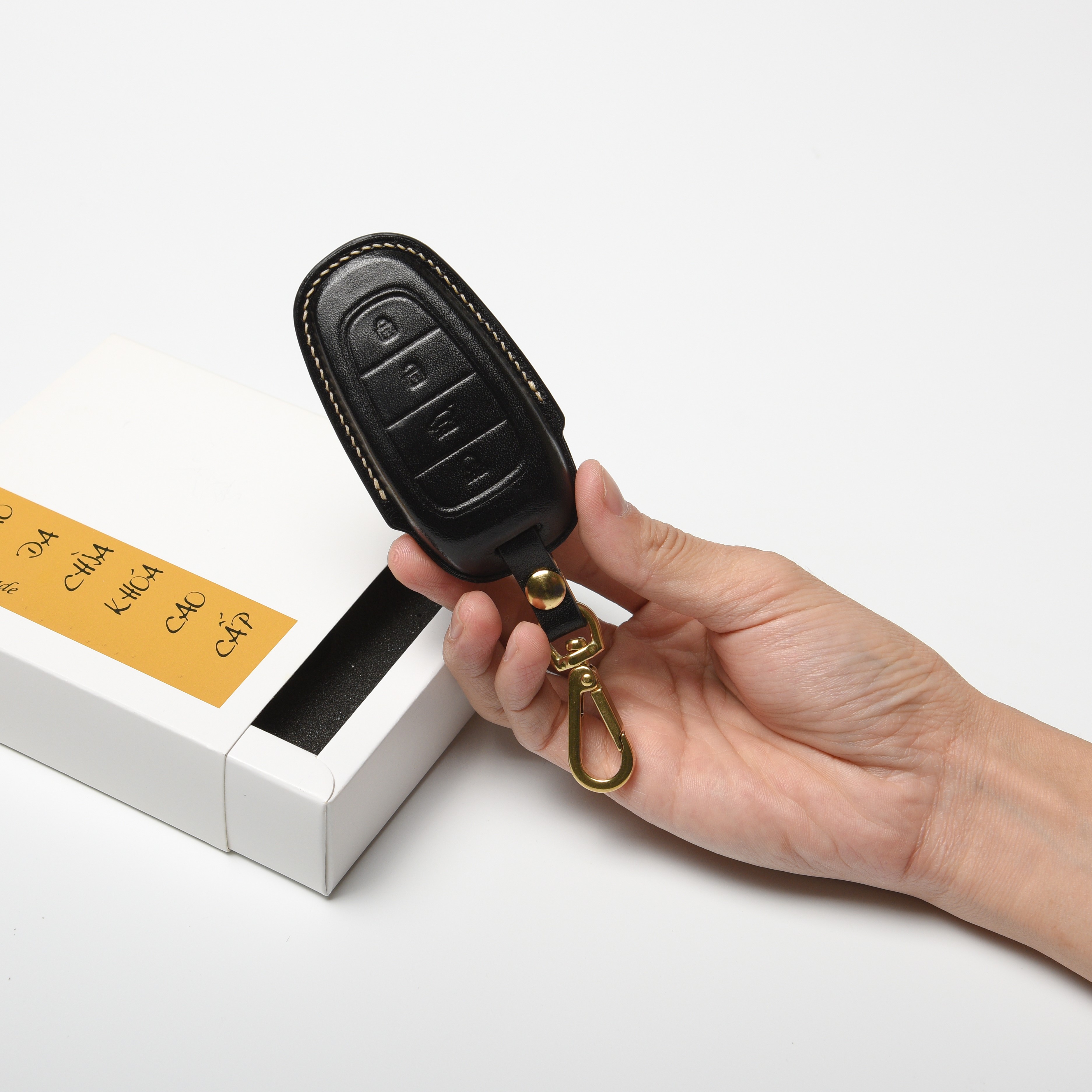 Bao da chìa khóa thông minh Hyundai Santafe 2022 - da Veg Ý cao cấp
