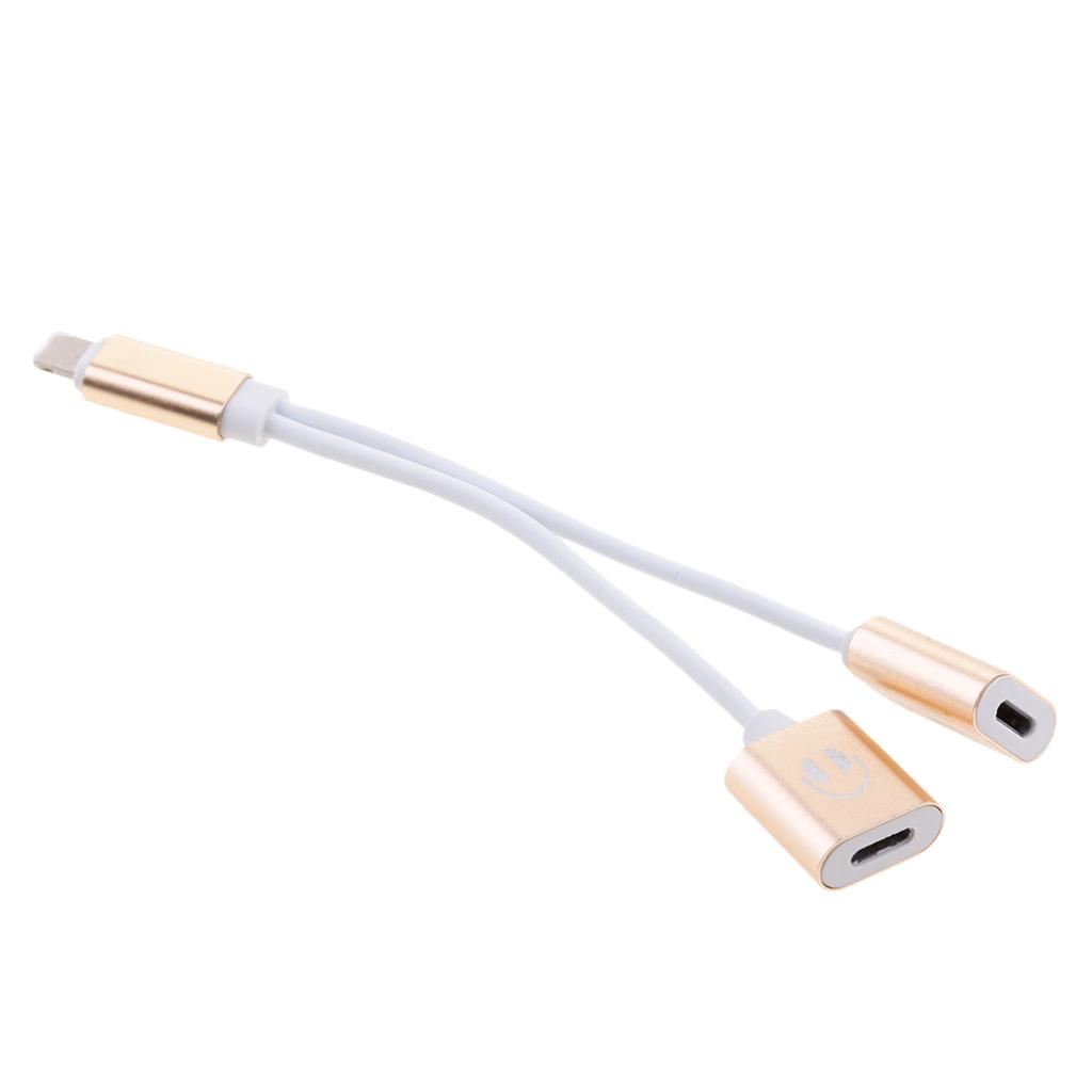 2 Pieces Headphones Charger & Audio Splitter Adapter For