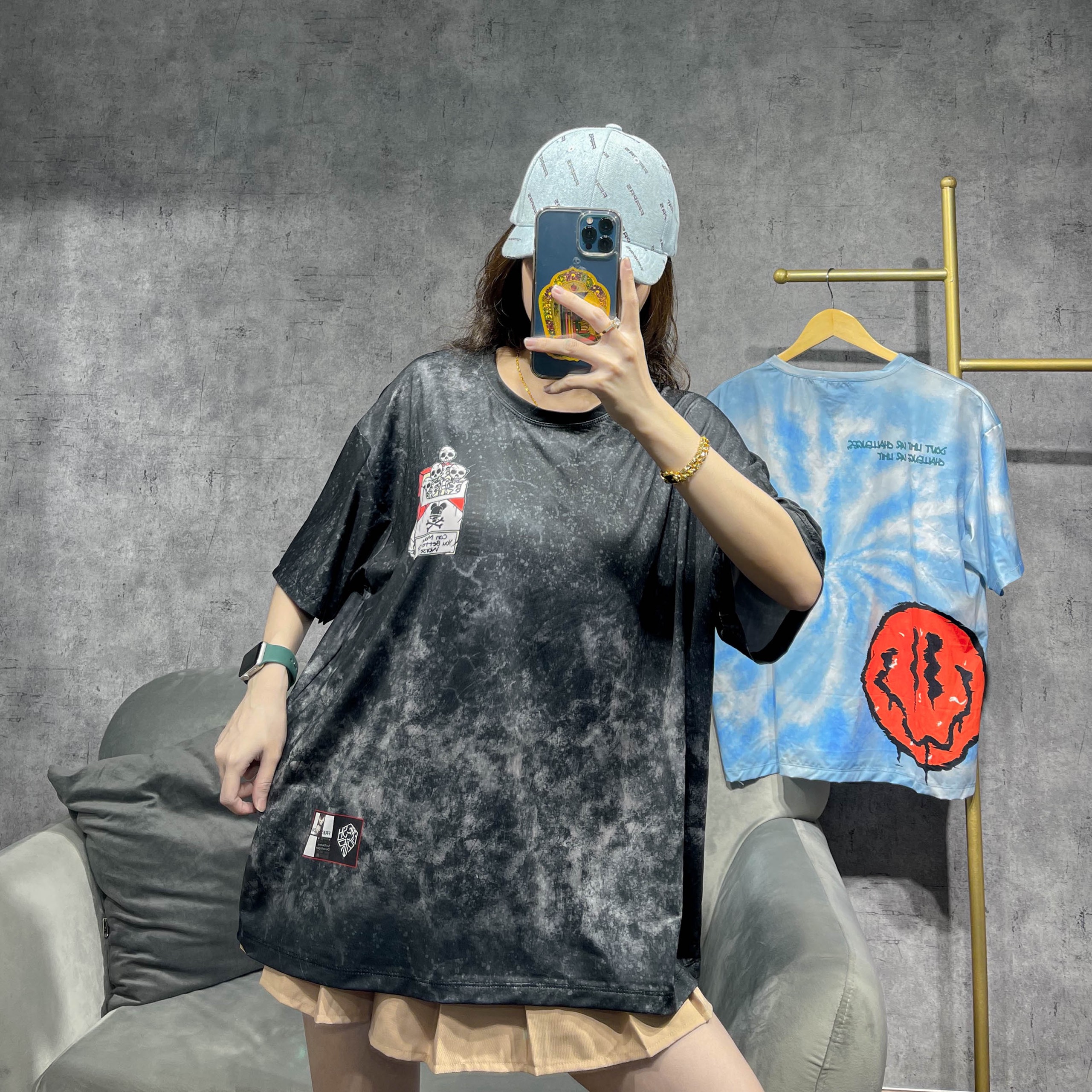 Áo thun loang tay lỡ Unisex form rộng thời trang nam nữ - Rin.H