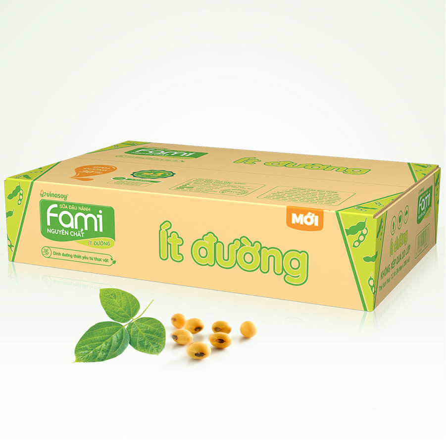 Thùng Sữa đậu nành Fami Nguyên Chất ít đường