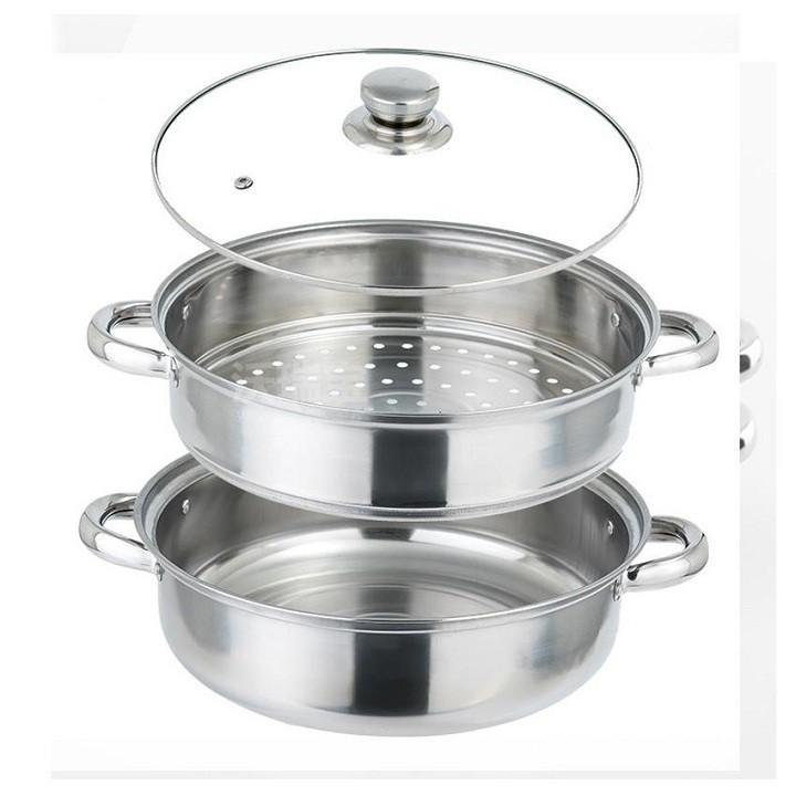 NỒI HẤP 2 TẦNG TẶNG KÈM KẸP GẮP INOX