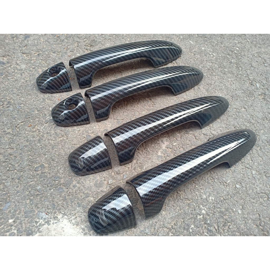 Ốp Tay nắm, Hõm Cửa carbon Xe Toyota Vios 2019- 2022 Mẫu Cacbon Hàng đẹp