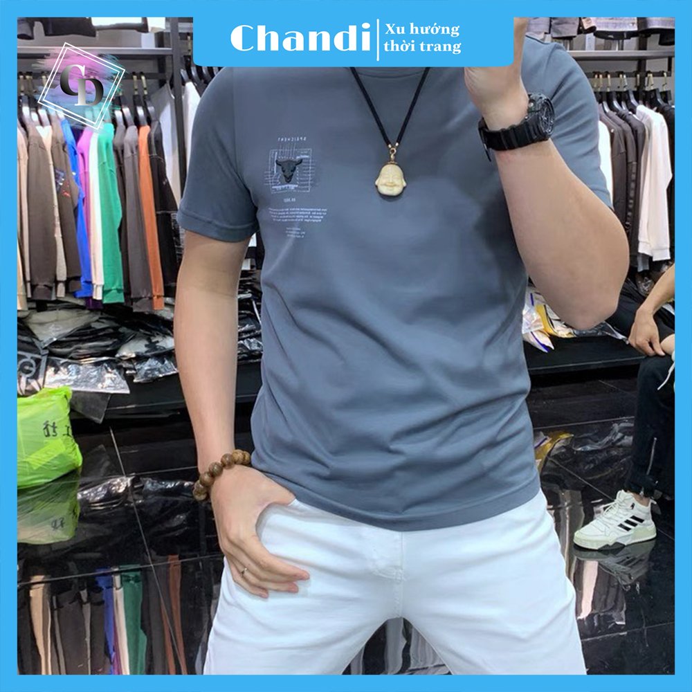 Áo Thun Nam Cổ Tròn Tay Ngắn Trẻ Trung Thương Tiệu Chandi, Áo Phông Nam Họa Tiết Trẻ Trung Chất Liệu Cotton Cao Cấp Mát Mịn Thấm Hút Mồ Hôi Mẫu NT5051