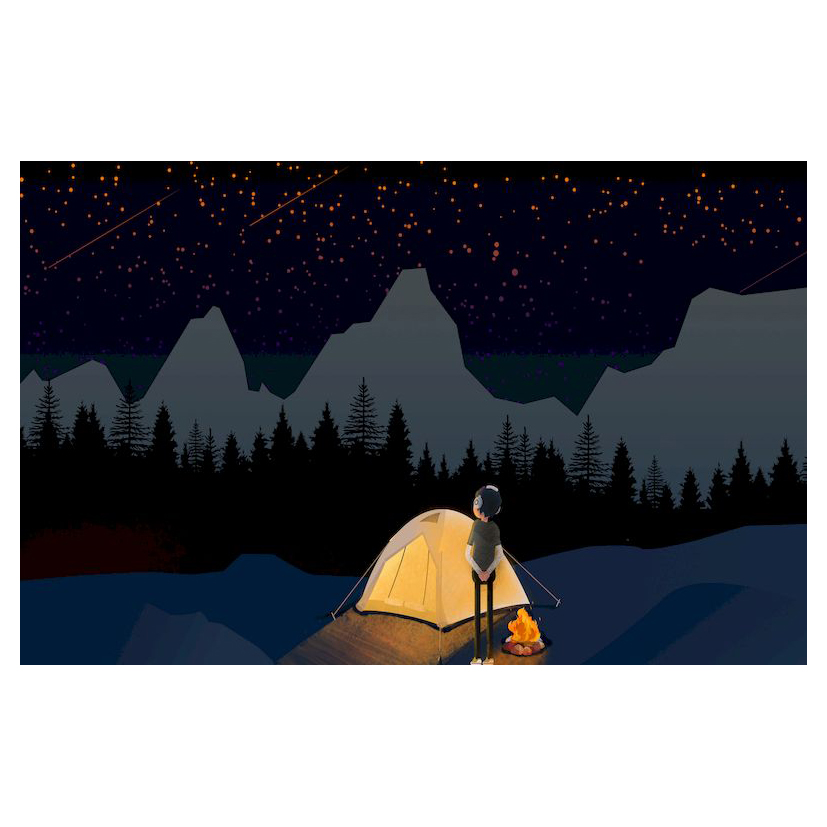 Tranh mầm non lửa trại sao trời TMN-108