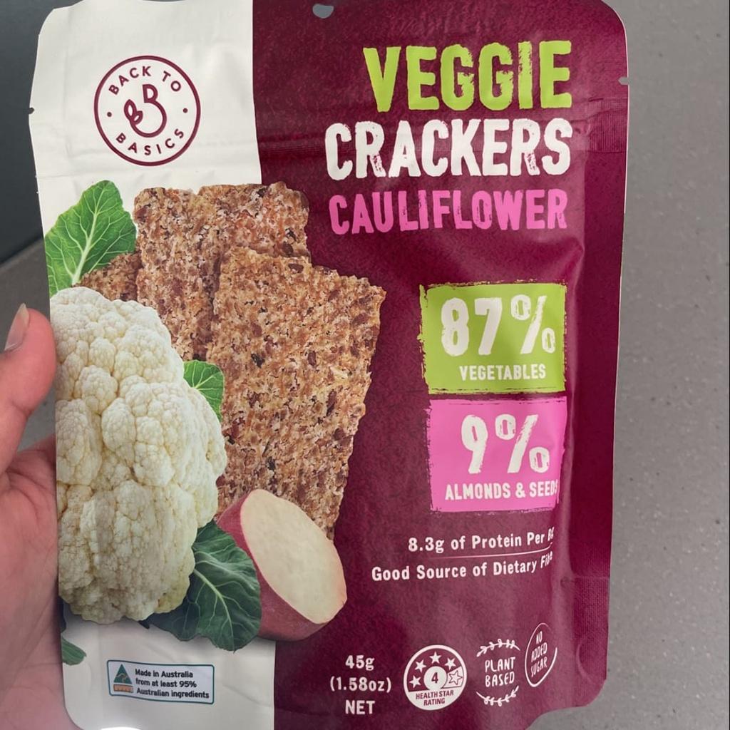 Bánh thực dưỡng vị Khoai lang và bông cải trắng ép giòn Back to Basics 45gr - Thuần chay - Veggie Crackers Cauliflower