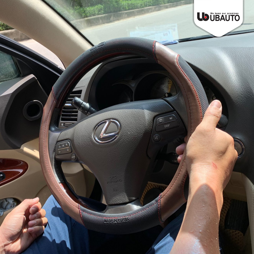 Bọc vô lăng carbon chính hãng cao cấp UBAUTO kháng khuẩn tay lái ô tô phù hợp các dòng xe có vô lăng 37-38cm