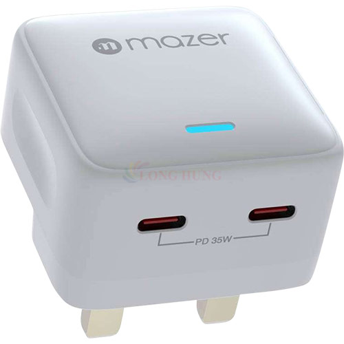Cốc sạc Mazer GaNPrestige SuperMINI 35W 2Type-C M-GAN35US-V3 - Hàng chính hãng