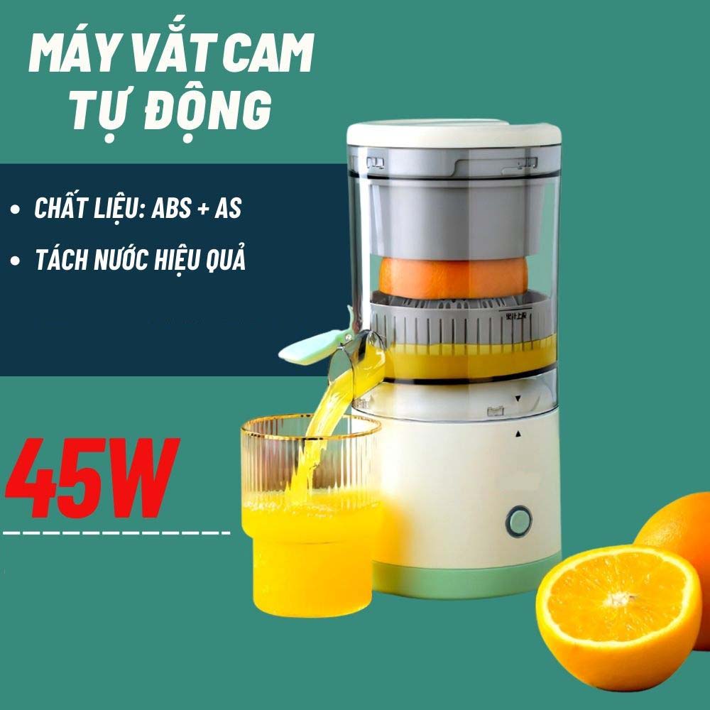 Máy vắt cam tự động, máy ép cam, máy ép hoa quả đa năng nhỏ gọn dung tích lớn, pin sạc không dây tiện lợi di chuyển - Hàng chính hãng