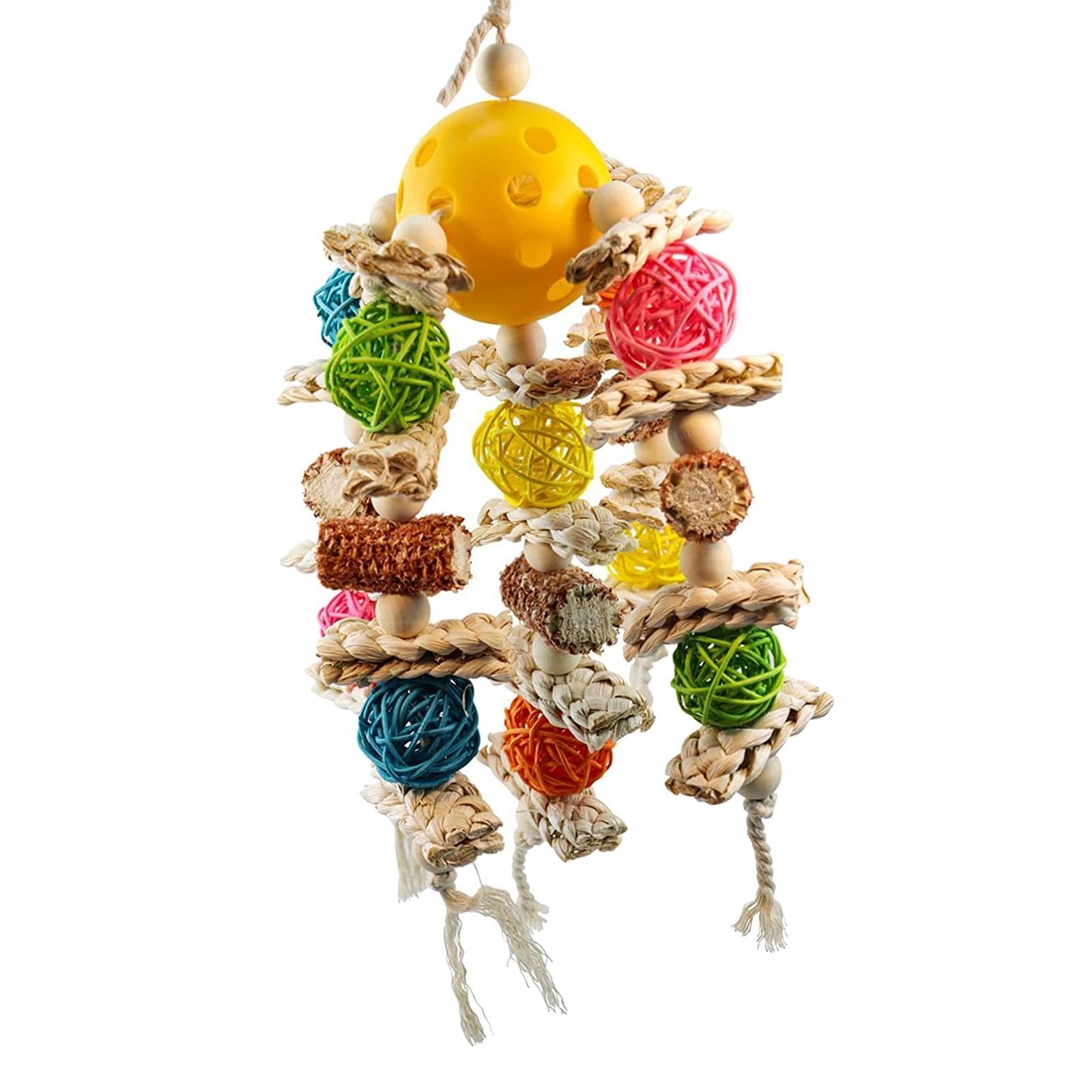Bird Swing Chewing Bite Encourages Foot Exercise Parrots Cage Hanging Toys