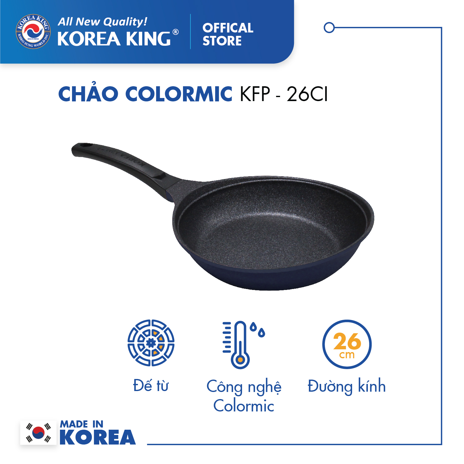 Chảo cạn Korea King size 26cm KFP-26CI ( Hàng chính hãng )