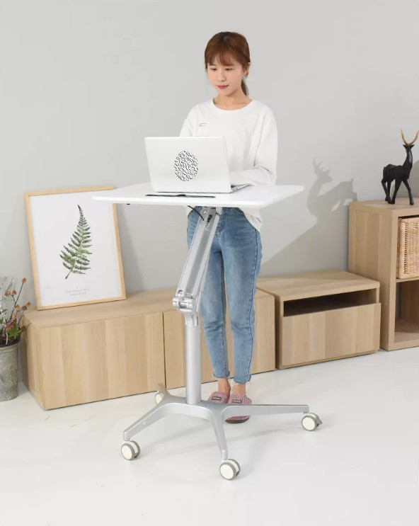 Bàn làm việc hiện đại Gỗ Óc Chó Cao cấp Chân kim loại thép Bền đẹp - Bàn Làm Việc đa năng Điều chỉnh độ cao xoay 360 độ Tiện lợi DH-BGK2020
