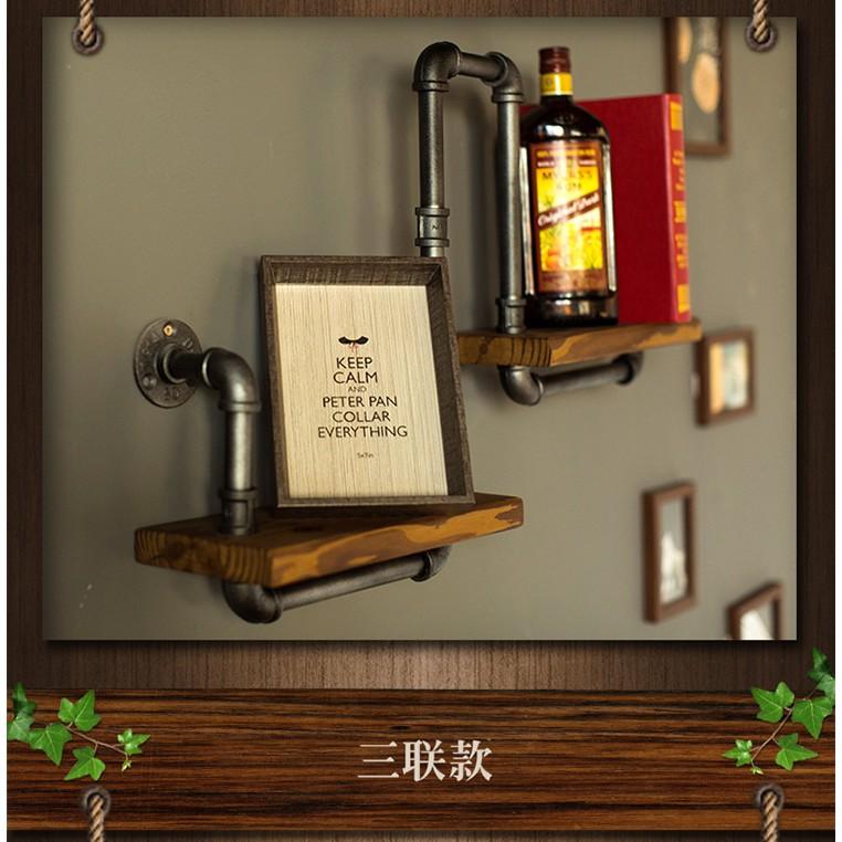 Kệ treo tường ống nước trang trí, kệ ống nước kiêm giá đỡ trang trí phòng, quán cafe đẹp
