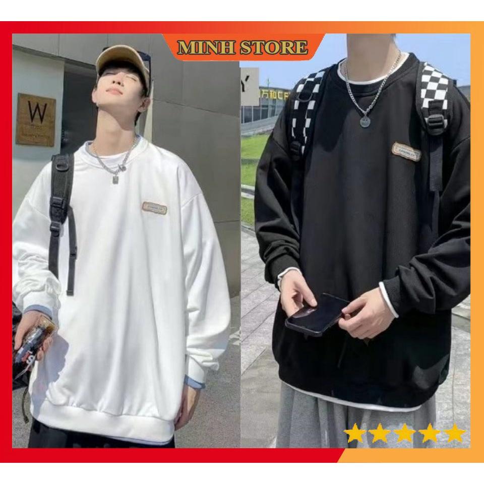 Áo sweater nam nữ dài tay phom rộng, Áo sweater form rộng nam nữ cổ tròn AD02 - MINHSTORE66