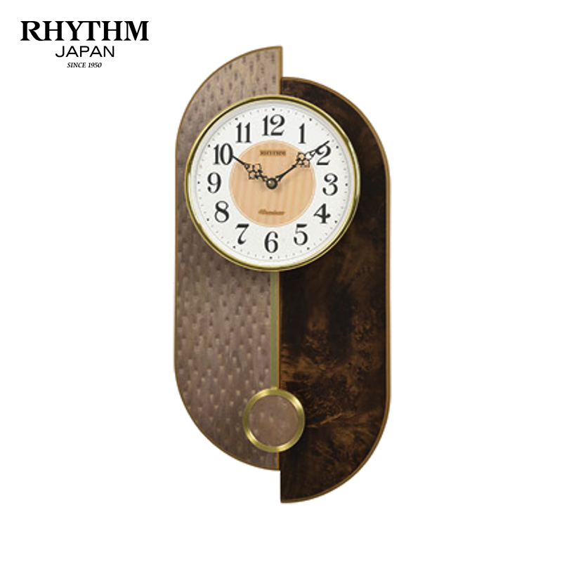 Đồng hồ treo tường Rhythm CMJ591NR06 – KT 26.1 x 55.0 x 11.5cm. 1.64kg. Vỏ gỗ, dùng PIN.