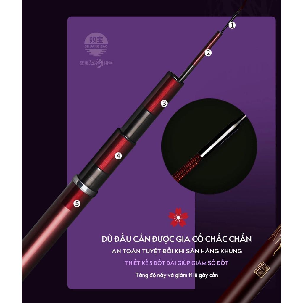 Cần câu đài Sakura đỏ, cần Sakura X6 chuyên săn hàng - Shuangbao - Sapham fishing