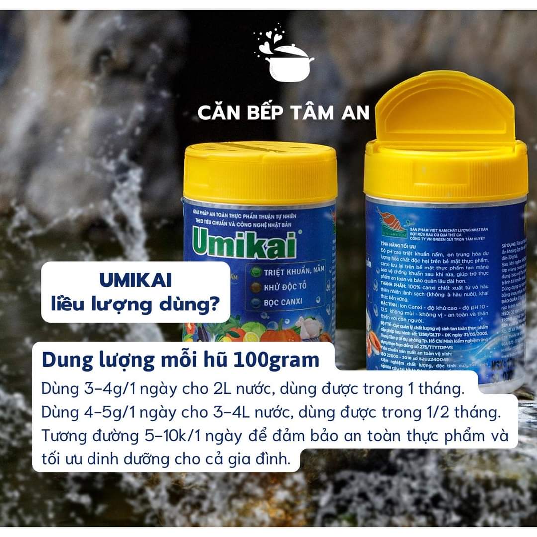 UMIKAI-Bột ngâm sữa thực phẩm-Khử thuốc trừ sâu hóa chất độc hại vi khuẩn nấm mốc