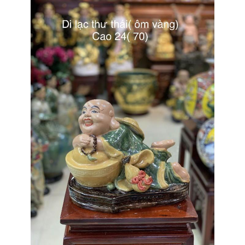 Tượng di lạc nằm thư thái sứ Bát Tràng