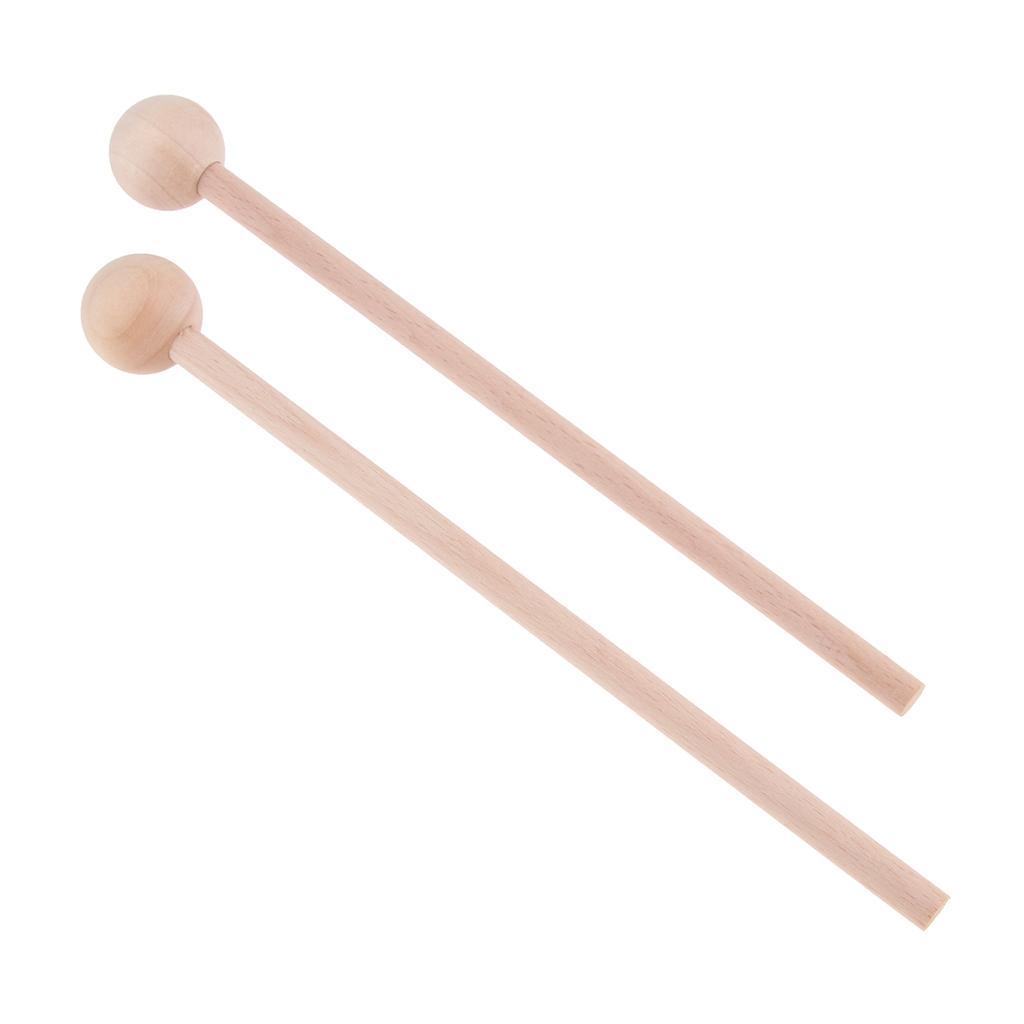 2 Pairs Wood Mallets Percussion Polished Surface Drum Sticks Energy Chime