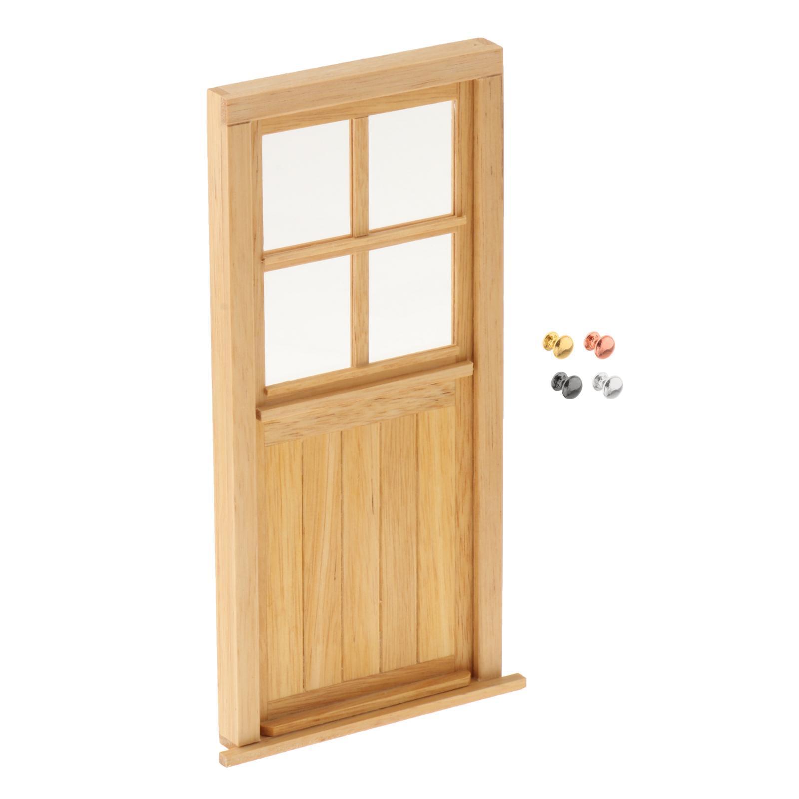 1/12 Dollhouse Miniature Wood Door, Kids Pretend Play Toys, Living Room Furniture