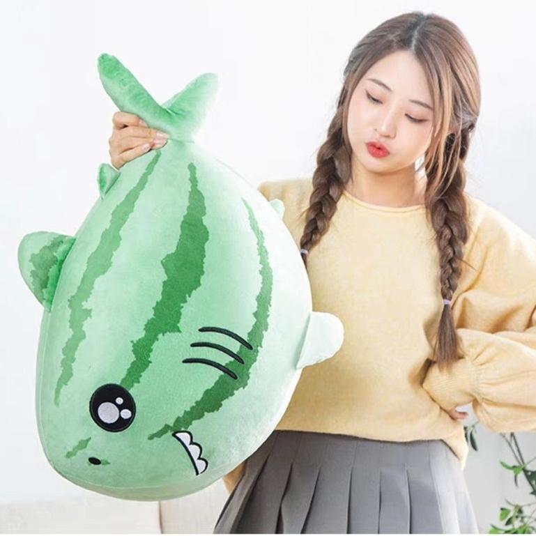 Gấu bông Cá mập dưa hấu cute, Gấu bông mềm mịn cute