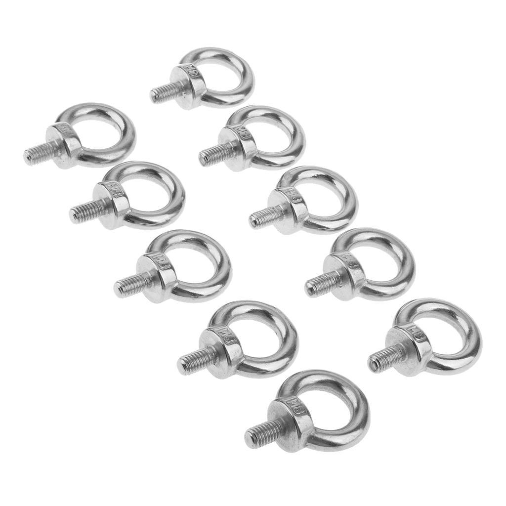 10pcs M8 Marine Boat Stainless Steel   Eye Screw