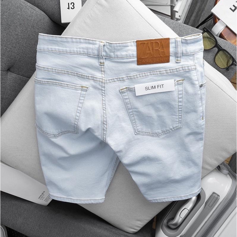 Quần short jean lửng nam bigsize màu trơn co giãn xuất xịn