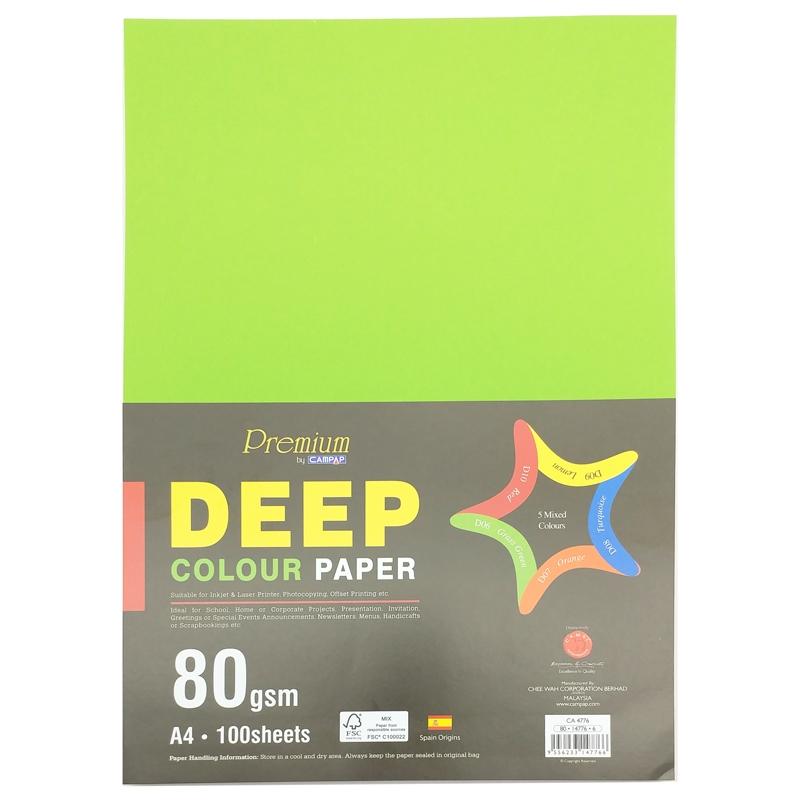 Tập Giấy 5 Màu A4 80gsm Deep - Campap CA4776 (100 tờ)