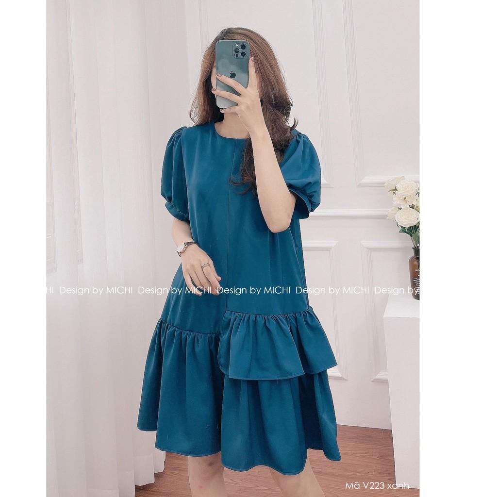 Váy suông đuôi cá đầm xuông rộng, đầm dáng suông váy bầu rộng freesize, mã V223 - Michi House