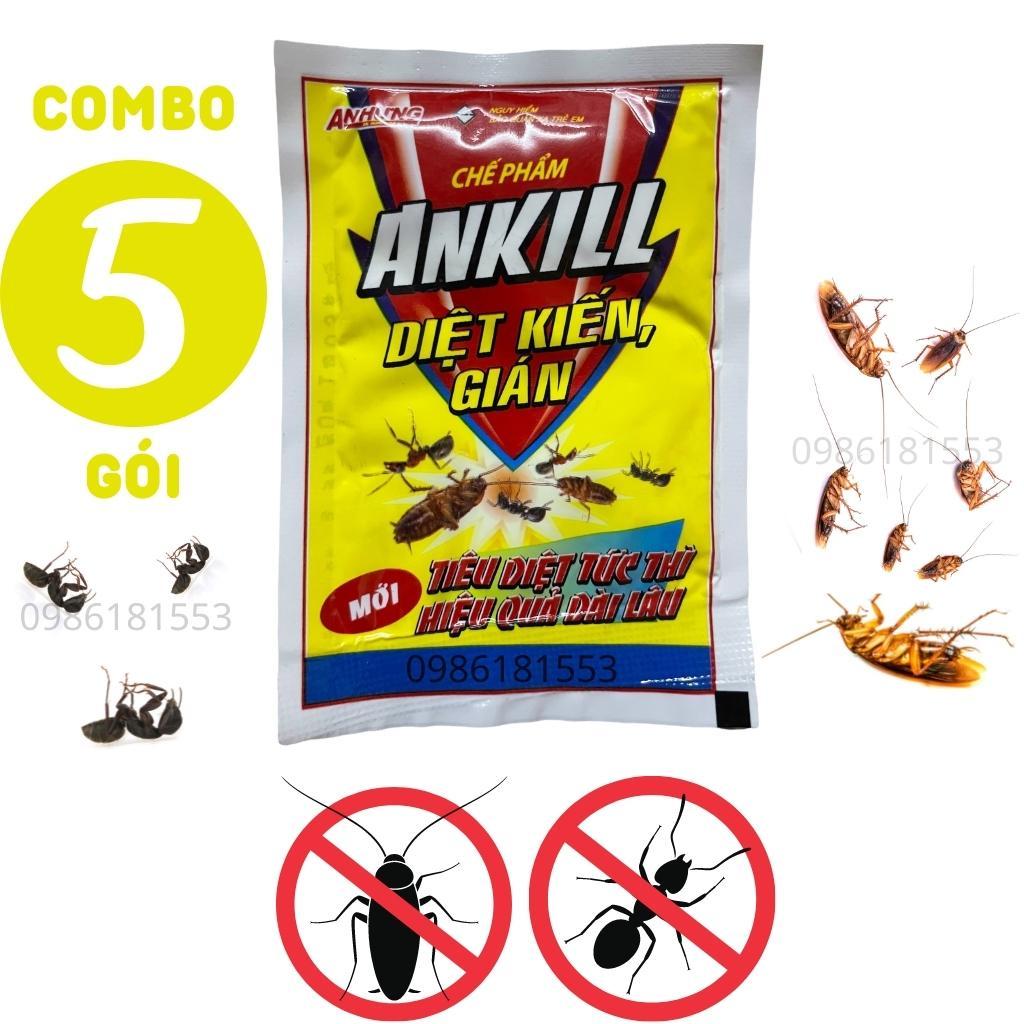 Combo 5 Gói Thuốc Diệt Kiến ANKILL Hiệu An Hưng Quy Cách 10G Và 20G