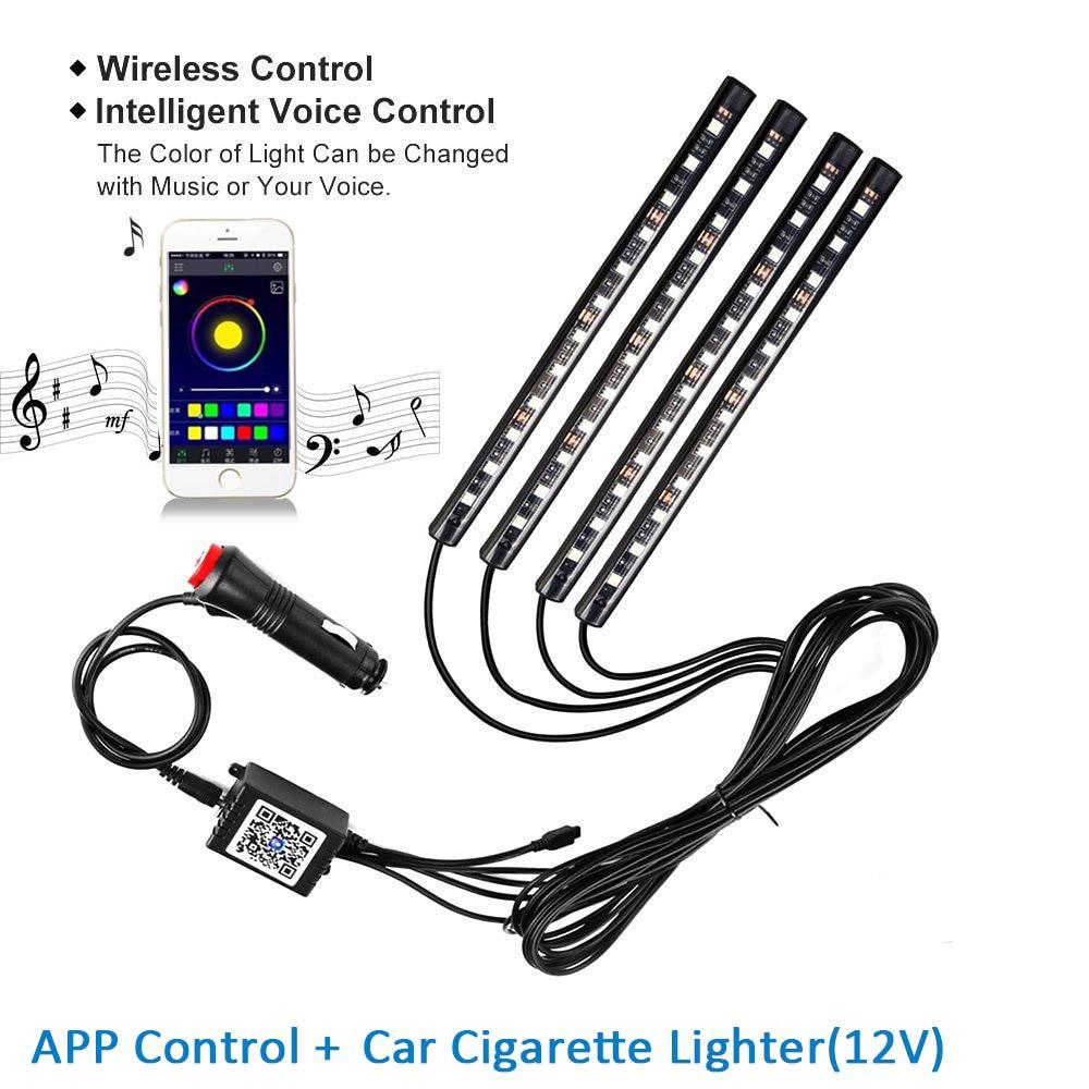 Dây Đèn Led 8 Màu Chống Nước Trang Trí Nội Thất Xe Hơi