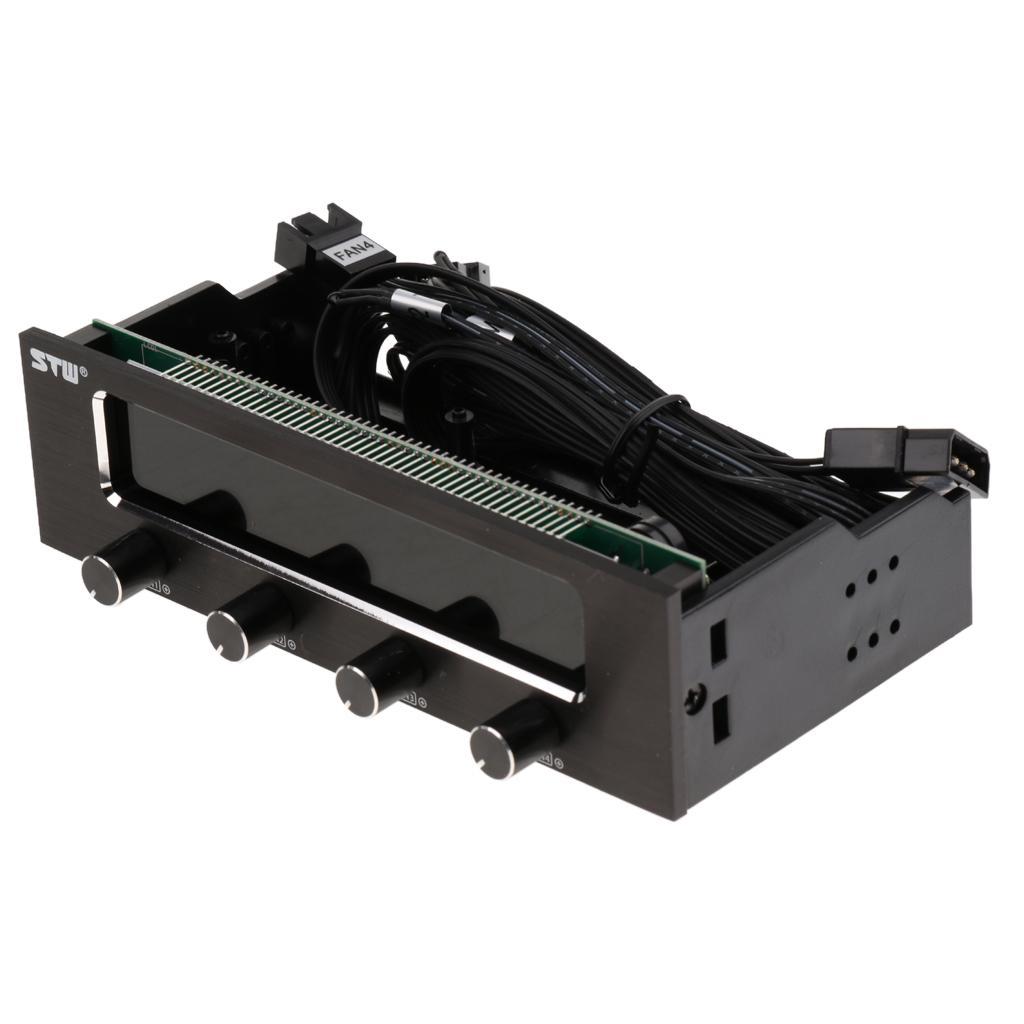 5.25" LCD Fan Controller Front Panel 4 set Temperature Fan Speed Display
