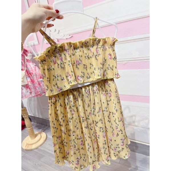 Đầm bé gái, váy bé gái hoa bẹt vai thời trang VyVy Kids Fashion