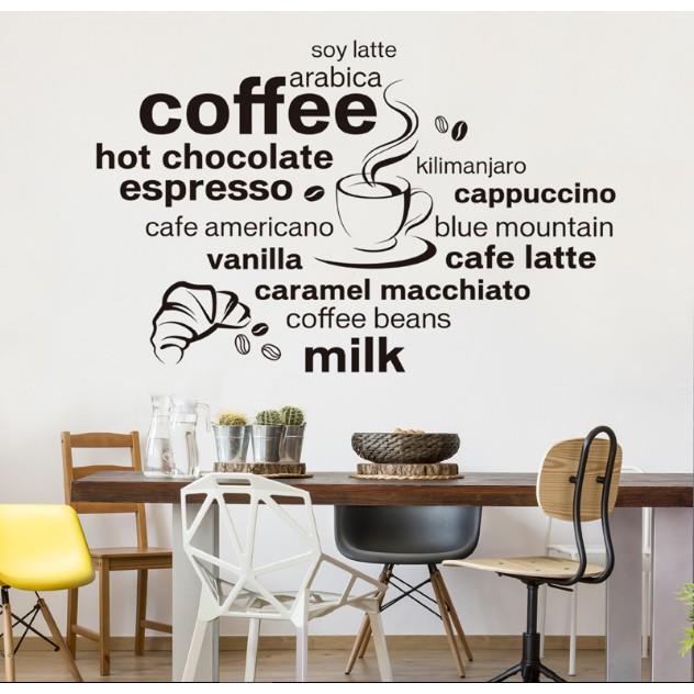 Decal trang trí tường - Coffee hiện đại