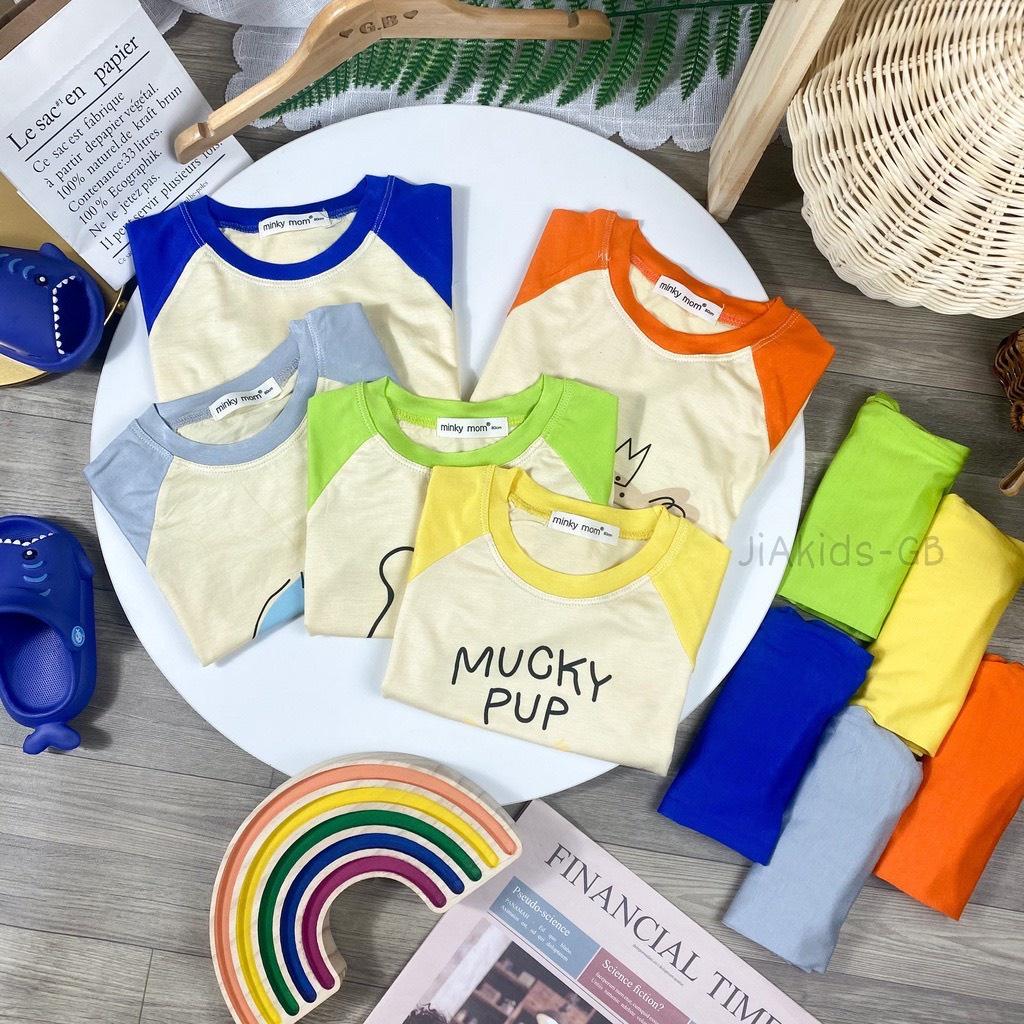 Đồ Bộ Bé Trai Bé Gái Minky Mom Tai ngắn Quần Ngắn, Quần áo trẻ em vải thun lạnh mềm mịn thoáng mát an toàn cho bé NN53